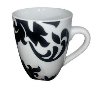 Parker & Jane Black & White Damask Coffee Mug